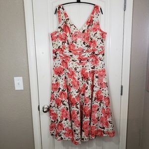 Robbie Bee Floral A-Line Midi Dress - image 1